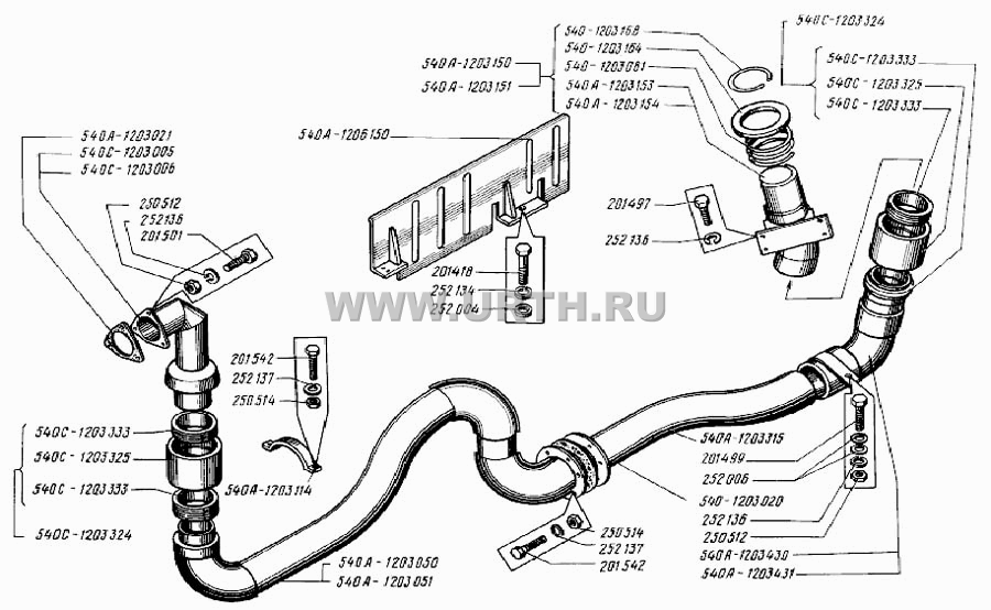 Трубопроводы системы выпуска отработанных газов