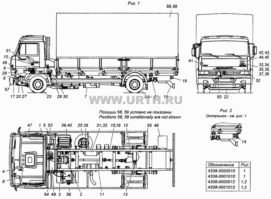 Автомобиль одиночный КАМАЗ-4308 в сборе 4308-0000010