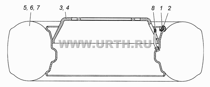 Колесо 6,75x19,5 с шиной в сборе 4308-3101711 Колесо 6,75x19,5 с шиной в сборе 4308-3101711