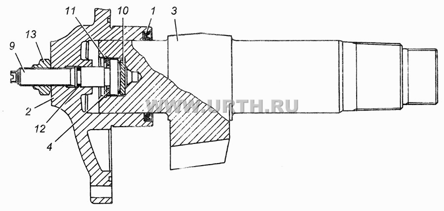 Вал сошки с крышкой в сборе 4310-3401063 Вал сошки с крышкой в сборе 4310-3401063