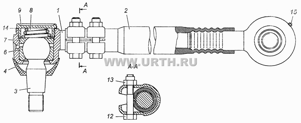 Тяга с наконечниками в сборе 4308-3414010-10