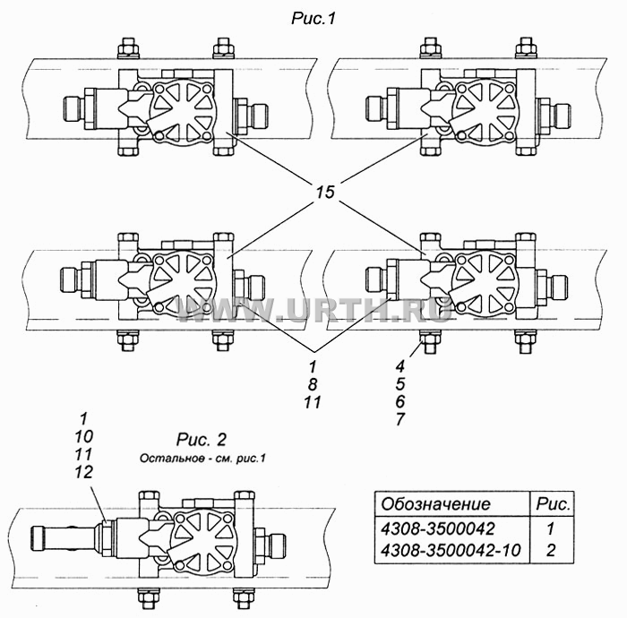 Установка модуляторов АБС 4308-3500042
