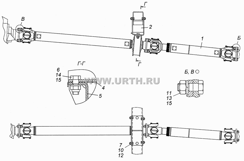 Установка карданных валов Э4308-2200001