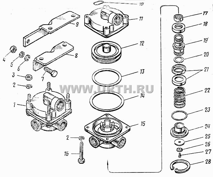 Клапан ускорительный в сборе 100-3518010