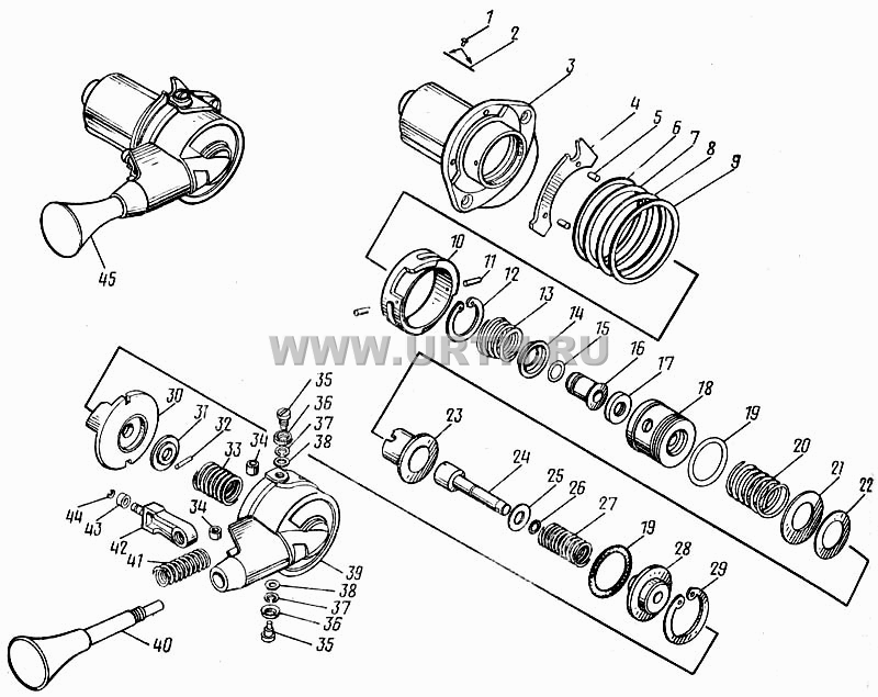 Кран тормозной обратного, действия с ручным управлением в сборе 100-3537010