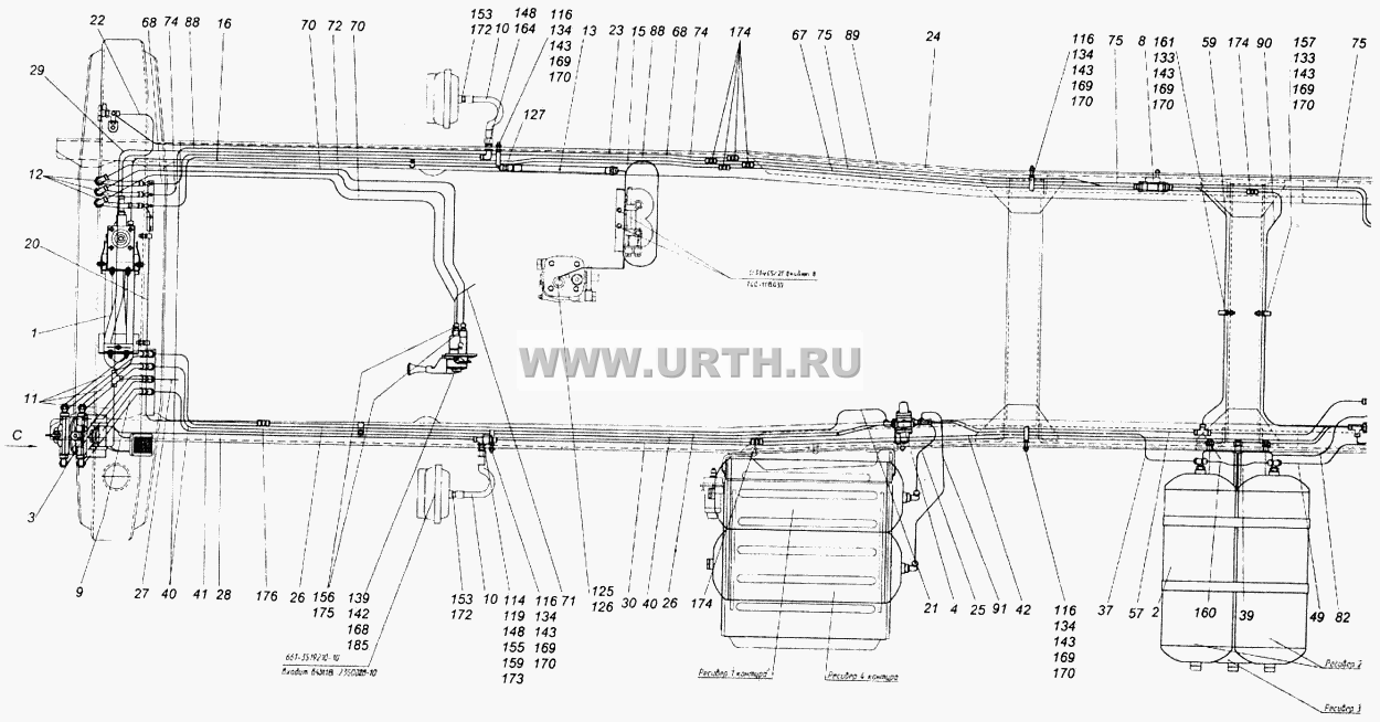 Установка пневмотормозов