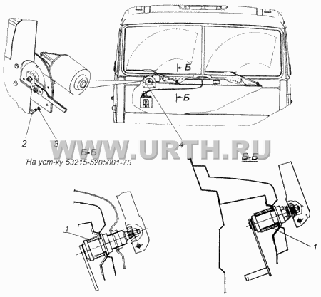 Установка стеклоочистителя Установка стеклоочистителя