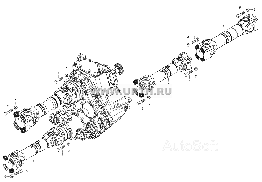 43118-2200001-31 Установка карданных валов 43118-2200001-31 Установка карданных валов