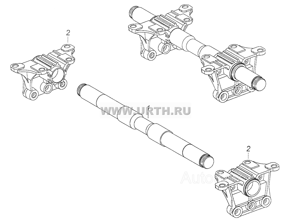5511-2918050 Ось балансирной подвески с кронштейнами