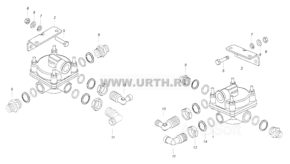 43501-3500018 Установка ускорительных клапанов 43501-3500018 Установка ускорительных клапанов