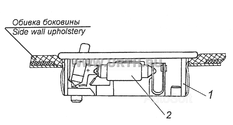 54105-3714002-24 Установка плафона освещения спального места 54105-3714002-24 Установка плафона освещения спального места