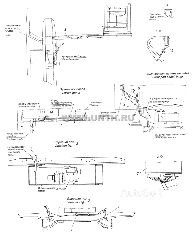 53205-3741001-20 Установка электрооборудования подогревателя ПЖД-12