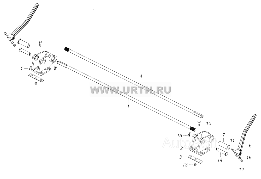 5320-5000003 Переднее крепление и механизм уравновешивания кабины 5320-5000003 Переднее крепление и механизм уравновешивания кабины