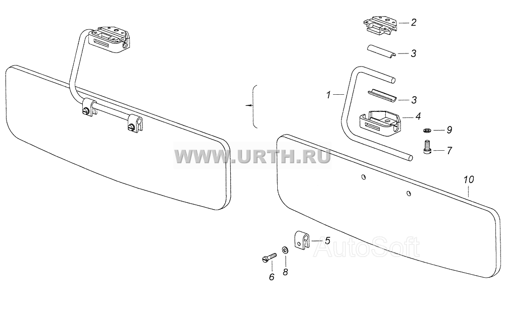 5320-820401110 Козырек противосолнечный с обивкой левыйправый