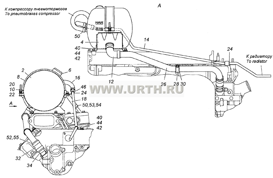 54115-1311005-10 Установка расширительного бачка 54115-1311005-10 Установка расширительного бачка