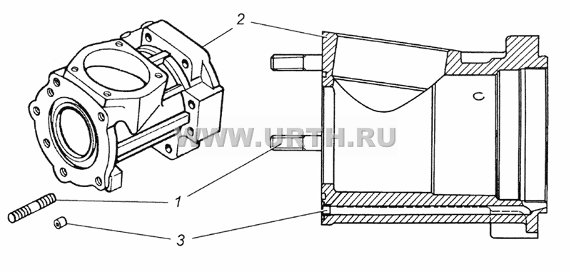 4310-3401716 Корпус углового редуктора механизма рулевого управления в сборе