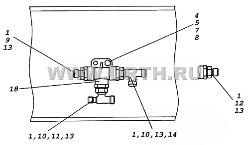 43114-3500062-10 Установка двухмагистрального клапана 43114-3500062-10 Установка двухмагистрального клапана
