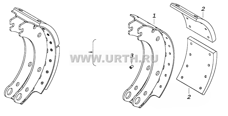 53212-3501090-10 Колодка тормоза с накладками 53212-3501090-10 Колодка тормоза с накладками