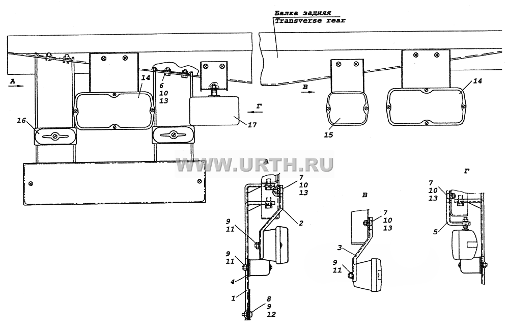 6350-3716002 Установка задних фонарей