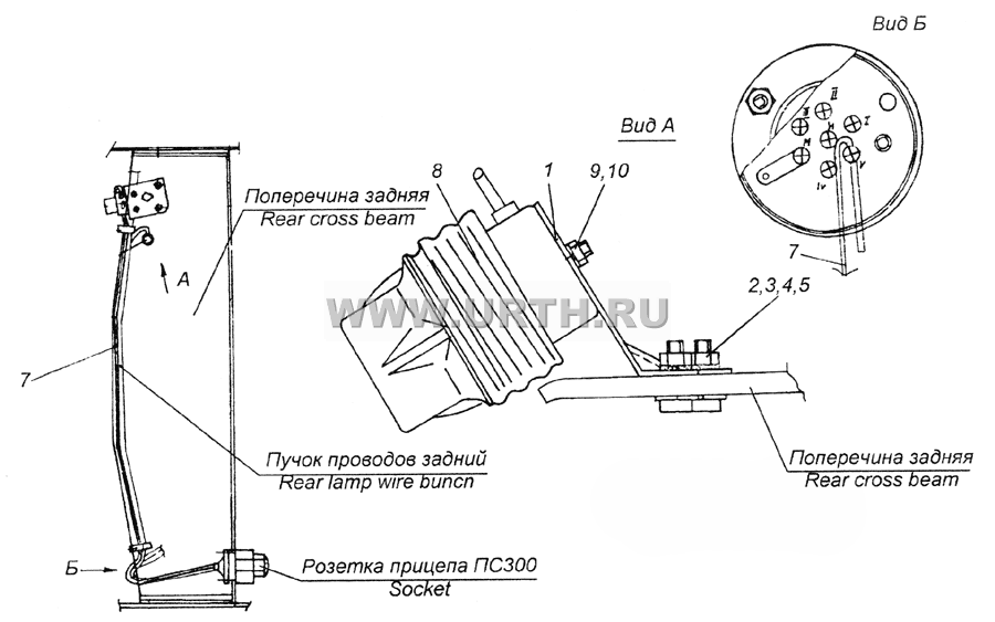 4310-3719101 Установка фонаря подкузовного