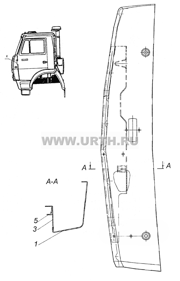 5320-5301047-10 Панель передка боковая съемная левая 5320-5301047-10 Панель передка боковая съемная левая