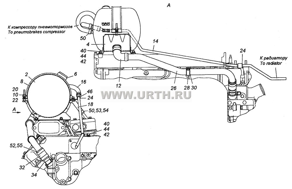 6520-1311005 Установка расширительного бачка 6520-1311005 Установка расширительного бачка
