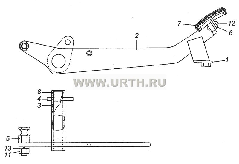 6460-1602010 Педаль сцепления в сборе 6460-1602010 Педаль сцепления в сборе
