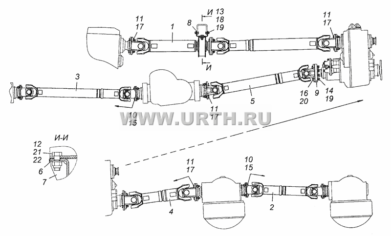 6350-2200001-10 Установка карданных валов