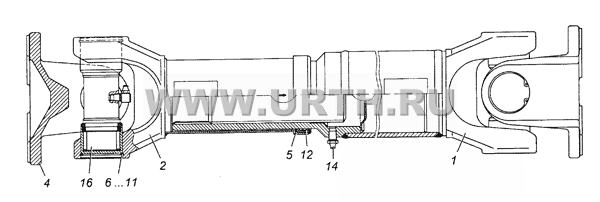 6350-2204011-10 Вал карданный промежуточный в сборе