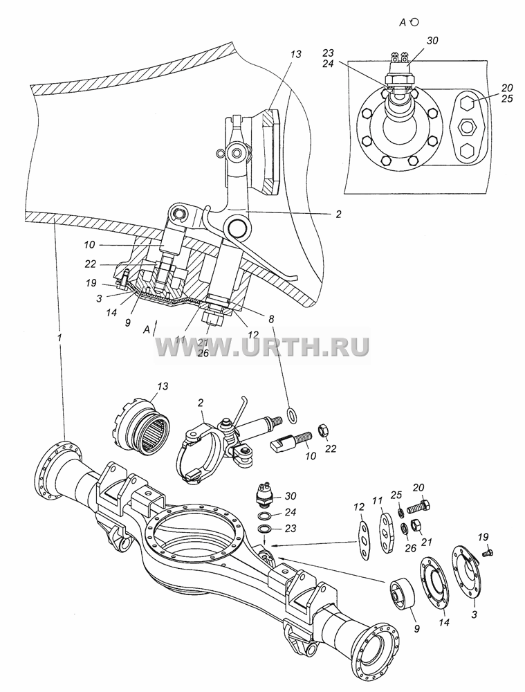 55102-2401007 Картер заднего моста с механизмом блокировки в сборе 55102-2401007 Картер заднего моста с механизмом блокировки в сборе