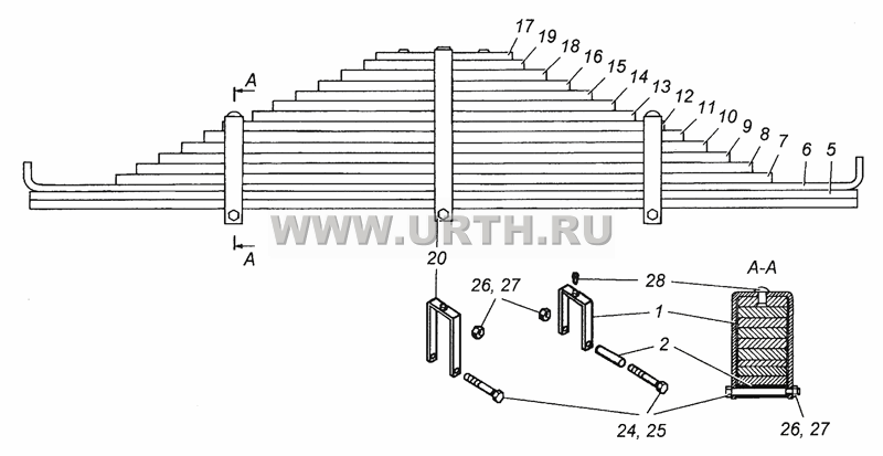 5322-2912012 Рессора задняя в сборе