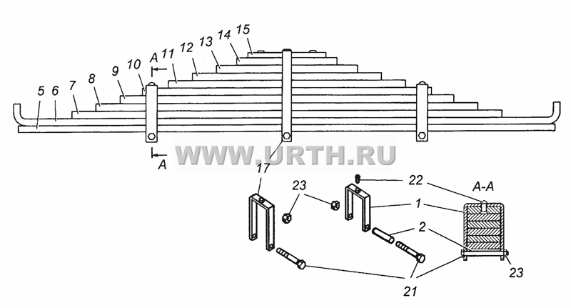 5322-2912012-02 Рессора задняя в сборе