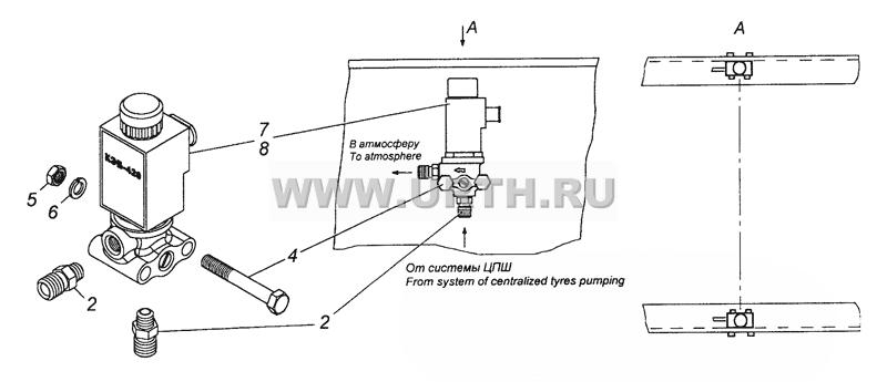 6350-3125015 Установка электромагнитных клапанов