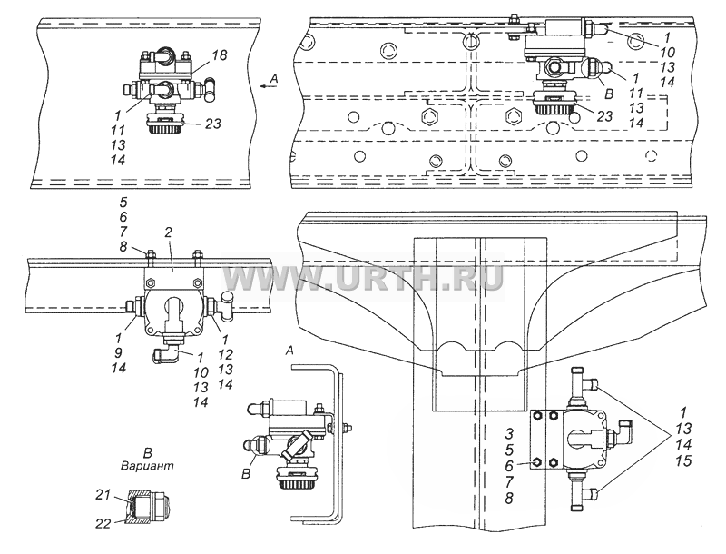 43101-3500018 Установка ускорительных клапанов 43101-3500018 Установка ускорительных клапанов