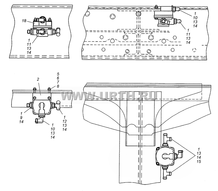 6350-3500018-10 Установка ускорительных клапанов 6350-3500018-10 Установка ускорительных клапанов