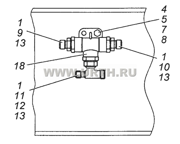 6350-3500062 Установка клапана двухмагистрального