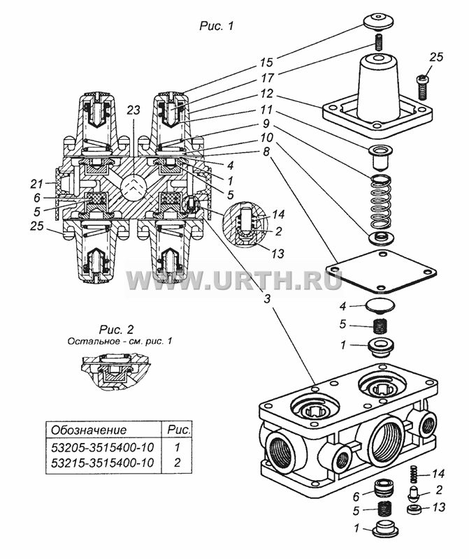 53205-3515400-10 Клапан защитный четырехконтурный в сборе