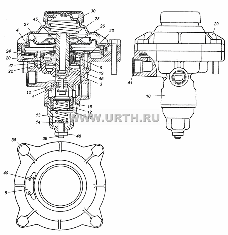 100-3522110 Клапан управления тормозами прицепа с однопроводным приводом в сборе 100-3522110 Клапан управления тормозами прицепа с однопроводным приводом в сборе