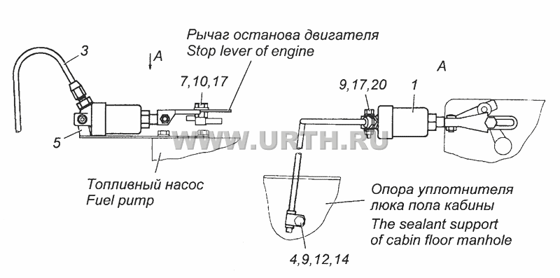 5320-3570010 Установка цилиндра выключения подачи топлива
