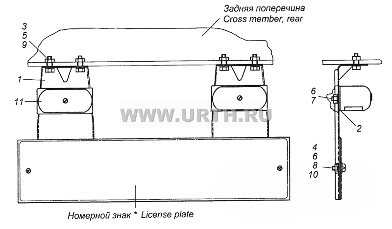 54115-3717001-18 Установка фонарей освещения номерного знака