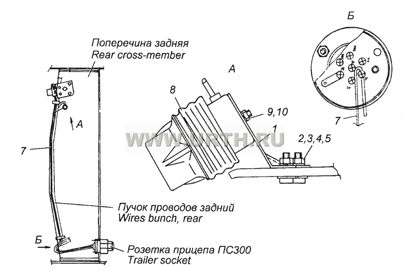 4310-3719101 Установка фонаря подкузовного