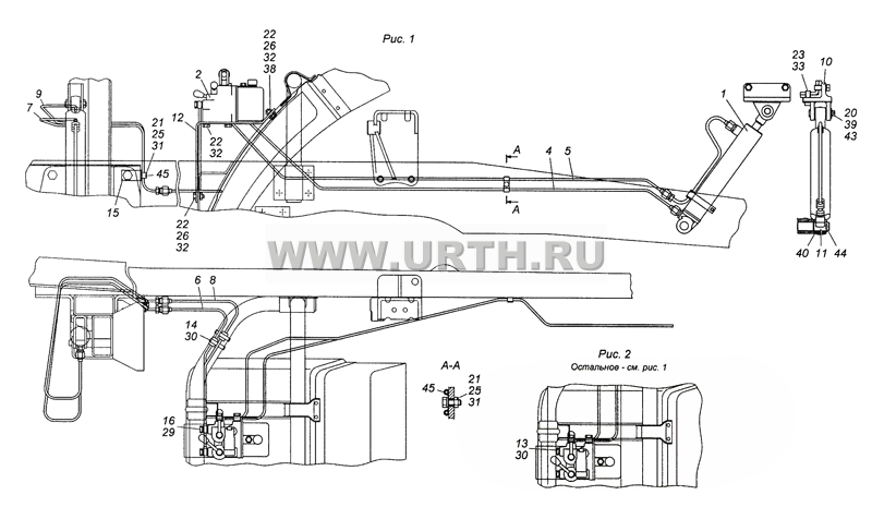 43114-5000079-30 Установка механизма опрокидывания кабины и запасного колеса