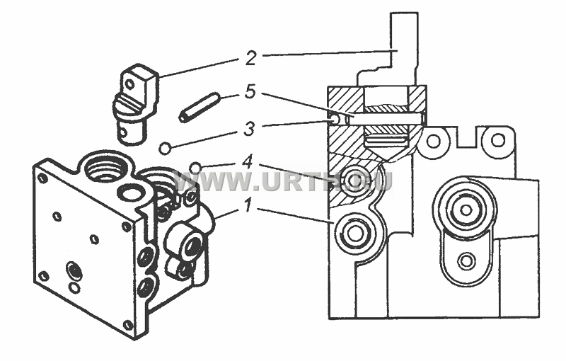 4310-5004016 Корпус насоса механизма опрокидывания кабины и запасного колеса