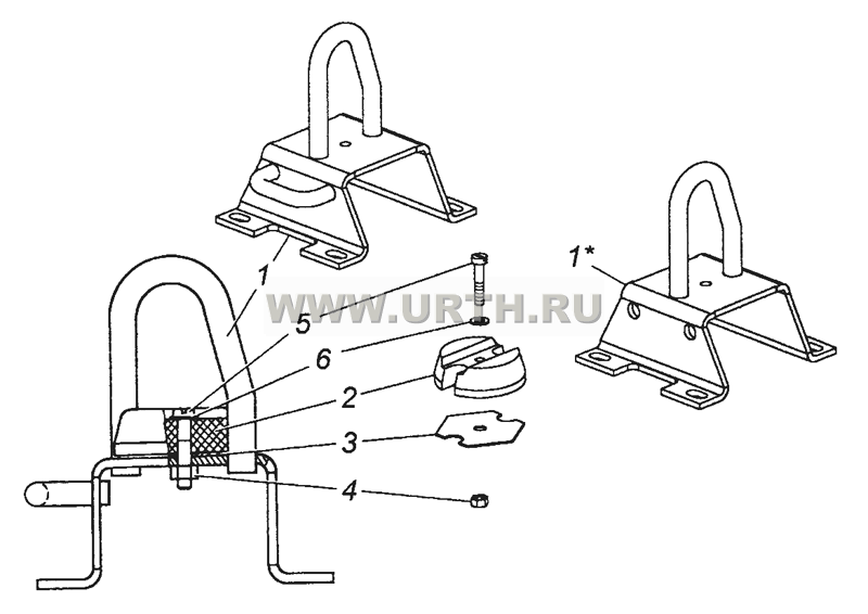 5320-5018060 Кронштейн запора кабины правый - Cabin lock bracket, г. h. 5320-5018060 Кронштейн запора кабины правый - Cabin lock bracket, г. h.
