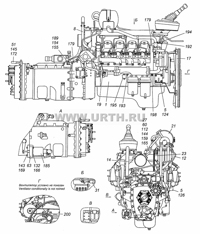 6350-1000260 Агрегат силовой 740.50-360, укомплектованный для установки на автомобиль