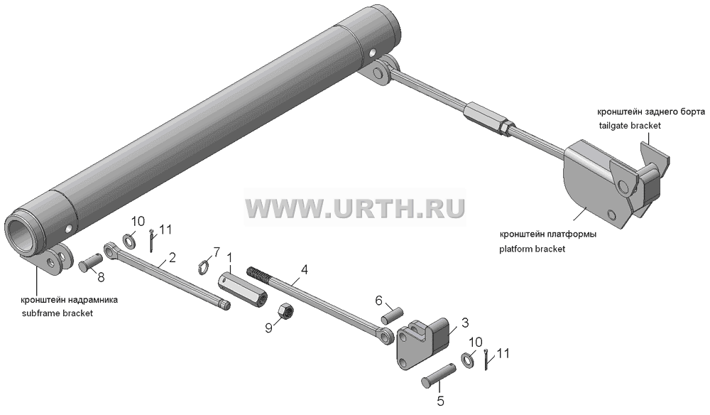 Установка запоров заднего борта 45141-8505001 Установка запоров заднего борта 45141-8505001