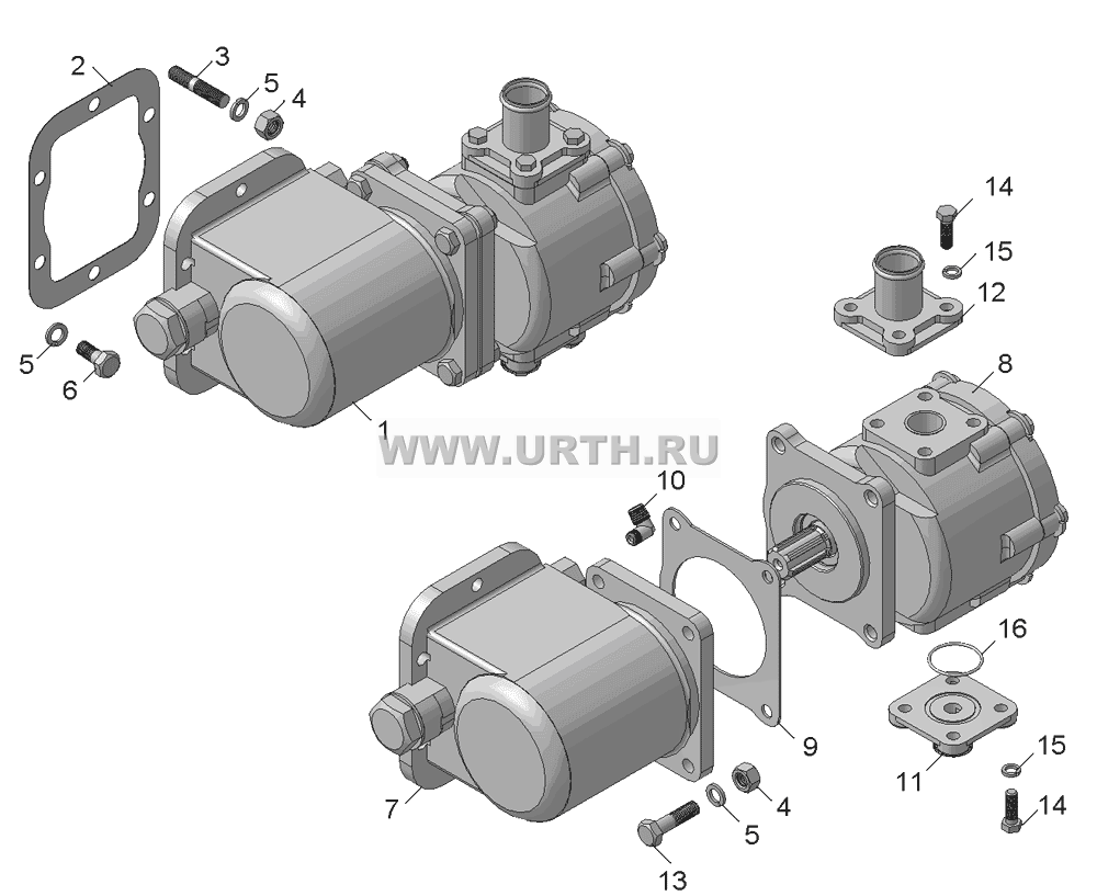 Установка коробки отбора мощности с насосом 5511-4202001-20