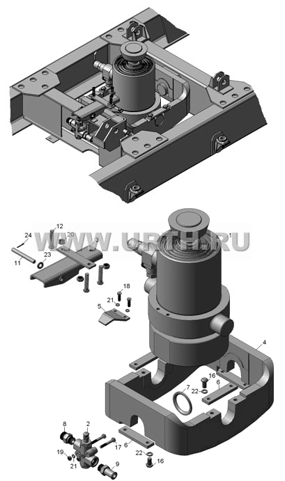 45142-8603001 Установка гидроцилиндра