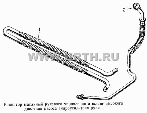 Радиатор масляный рулевого управления и шланг высокого давления насоса гидроусилителя руля