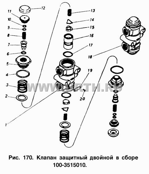 Клапан защитный двойной в сборе